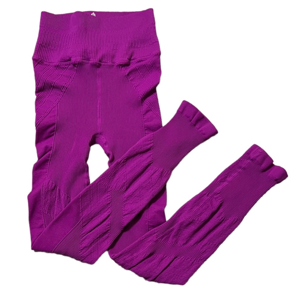 Free People High Rise 7/8 Ribbed Legging XS/S Purple NWOT